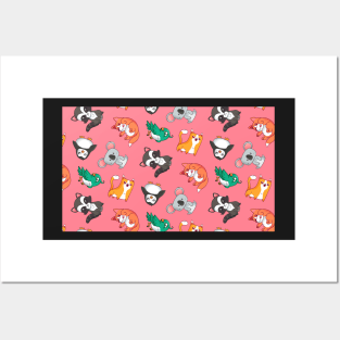 Cute Baby Animals Pink Penguin Fox Koala Animal Social Distancing FaceMask Teachers Posters and Art